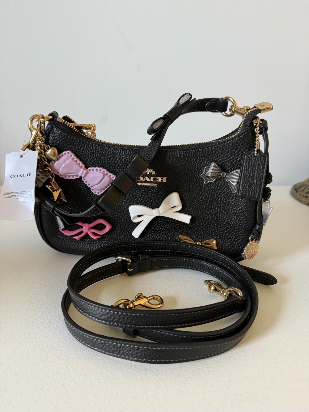 Coach Teri Shoulder Bag With Bows And Charms NWT